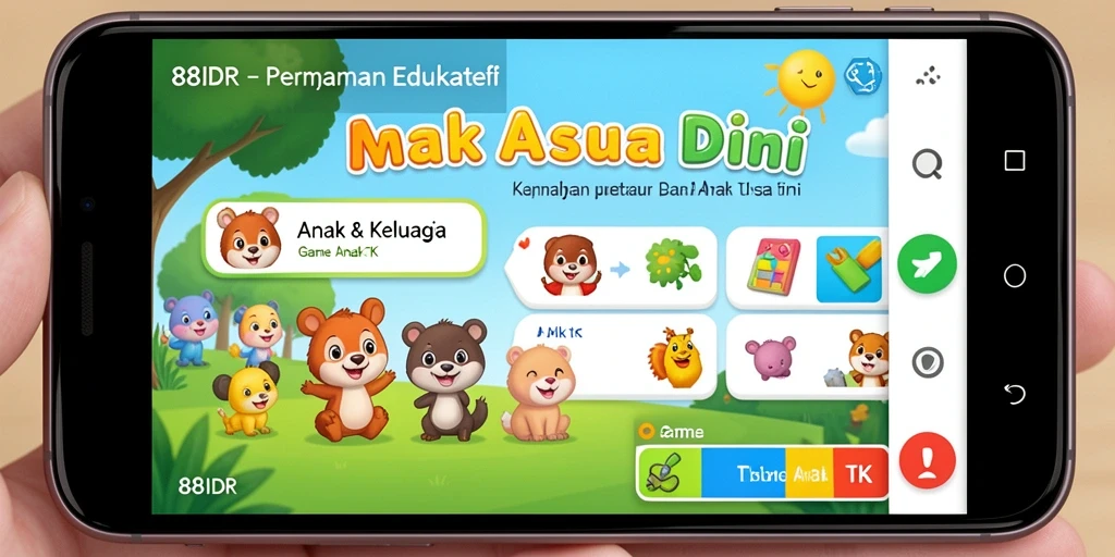 Antarmuka <strong>88IDR</strong> yang ceria dan edukatif untuk anak-anak.