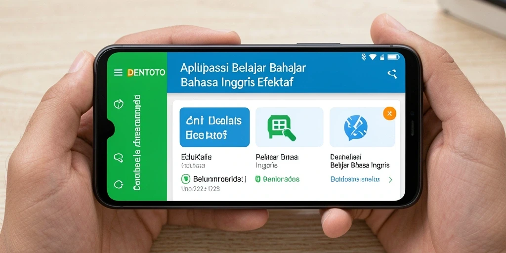 Antarmuka DENTOTO yang menarik dan fungsional untuk belajar bahasa Inggris.