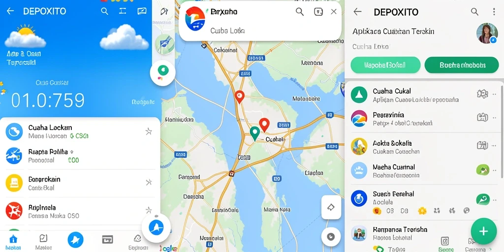 Antarmuka pengguna aplikasi Cuaca Lokal DEPOXITO yang informatif dan menarik.