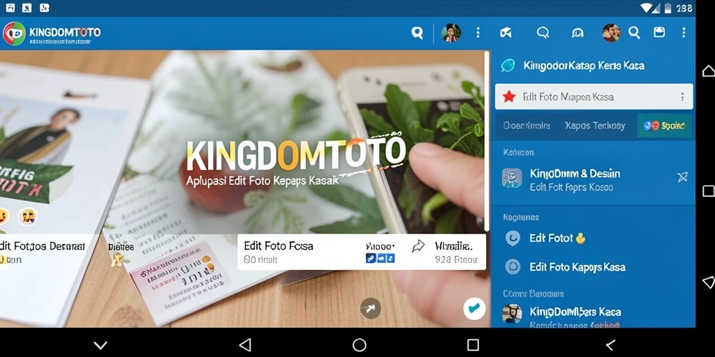 Antarmuka aplikasi KINGDOMTOTO untuk mengedit foto kertas kaca.