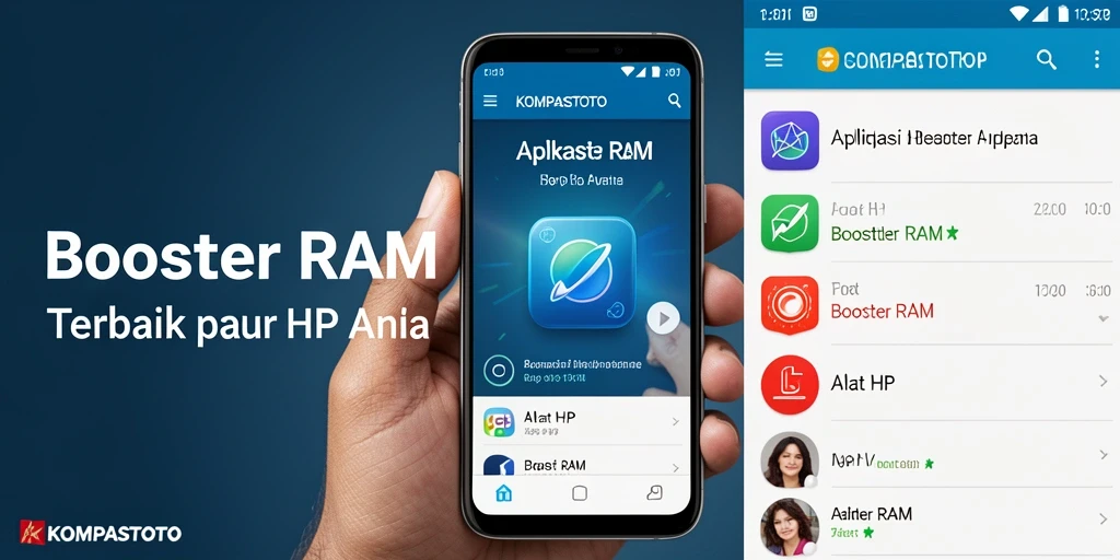 Tampilan antarmuka KOMPASTOTO yang sederhana dan efektif untuk Booster RAM.