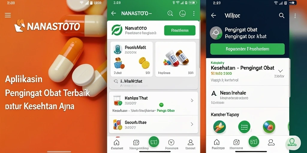 Antarmuka NANASTOTO dengan fungsi Pengingat Obat yang jelas dan mudah dipahami.