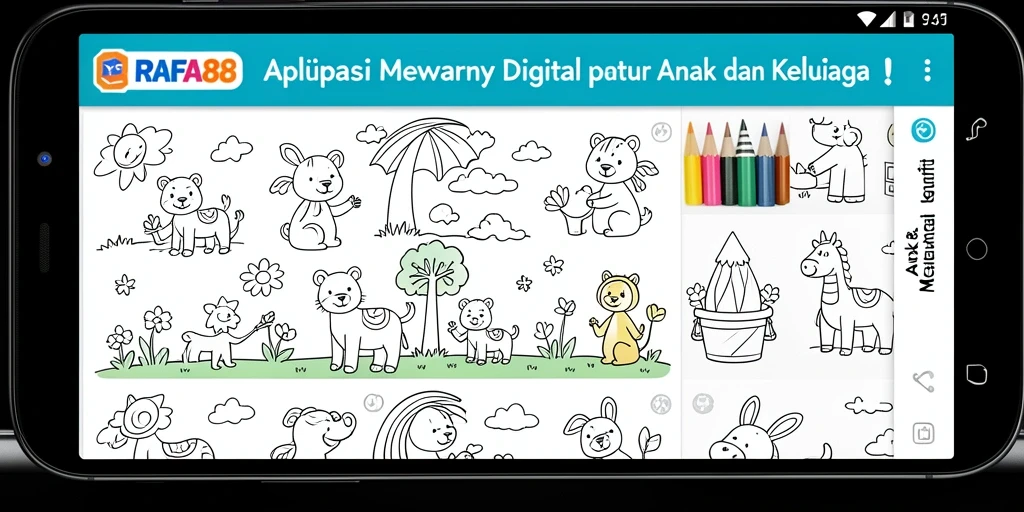 Tampilan antarmuka RAFA88 dengan berbagai fitur Mewarnai Digital.